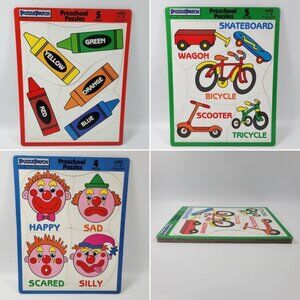VTG Puzzle Patch Picture Frame Tray Puzzles Cardboard Preschool Age 1-3 Lot 90s
